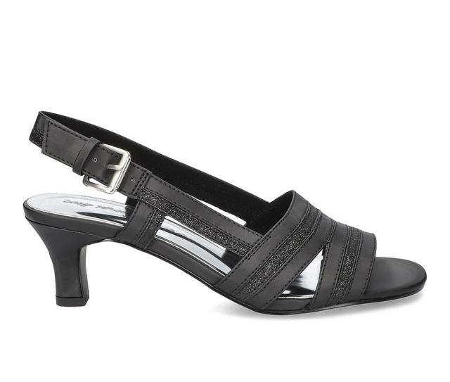 Women's Easy Street Meghan Pumps in Black Satin color