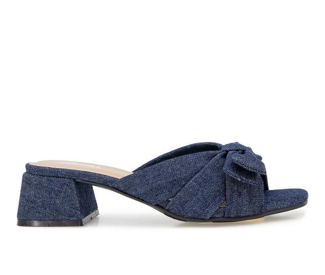 Women's Esprit Summer/Bow Dress Sandals in Dark Blue Denim color