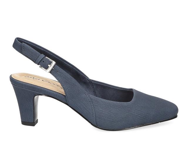 Women's Easy Street Ritsa Pumps in Navy Linen color
