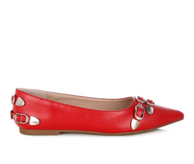 Women's London Rag Golini Flats in Red color