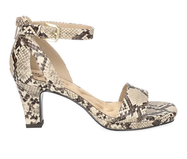 Women's Easy Street Ro Pumps in Taupe Snake color