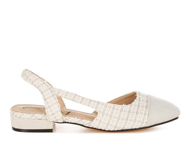 Women's London Rag Karita Flats in Off White color