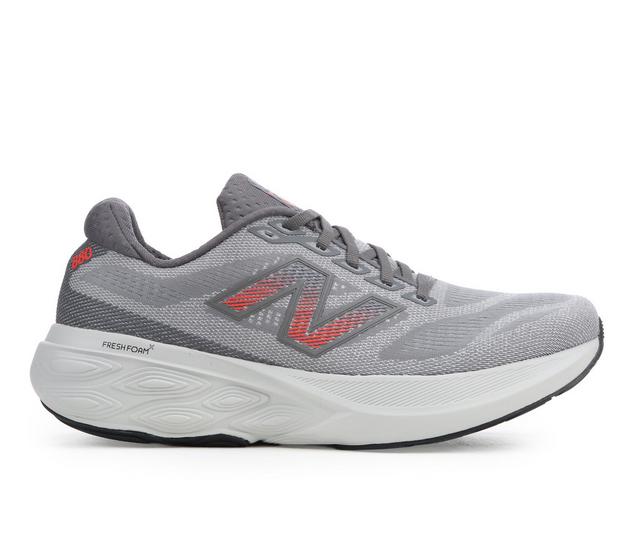 Men's New Balance 880 V5 Running Shoes in Grey/Red color