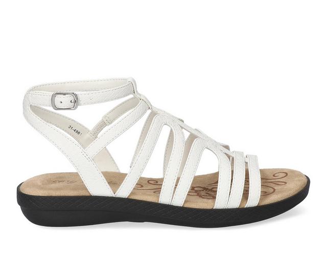 Women's Easy Street Daylily Sandals in White Snake color