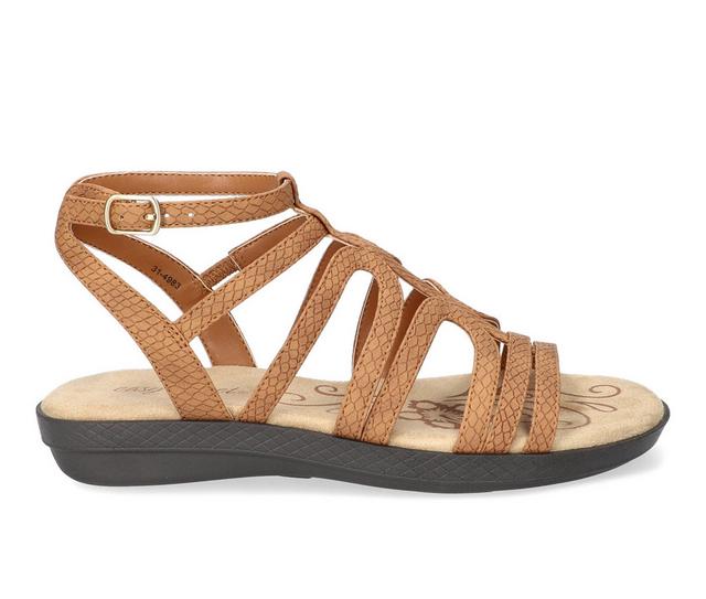 Women's Easy Street Daylily Sandals in Tan Snake color