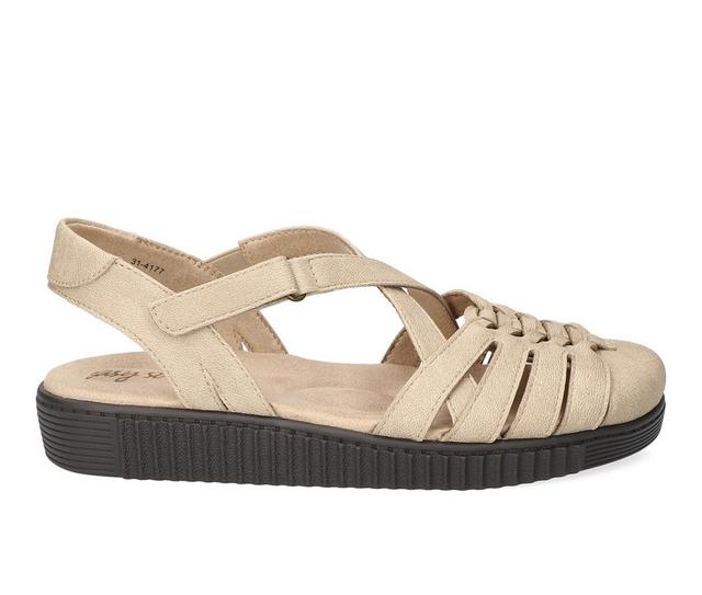Women's Easy Street Hue Casual Flat Sandals in Taupe color