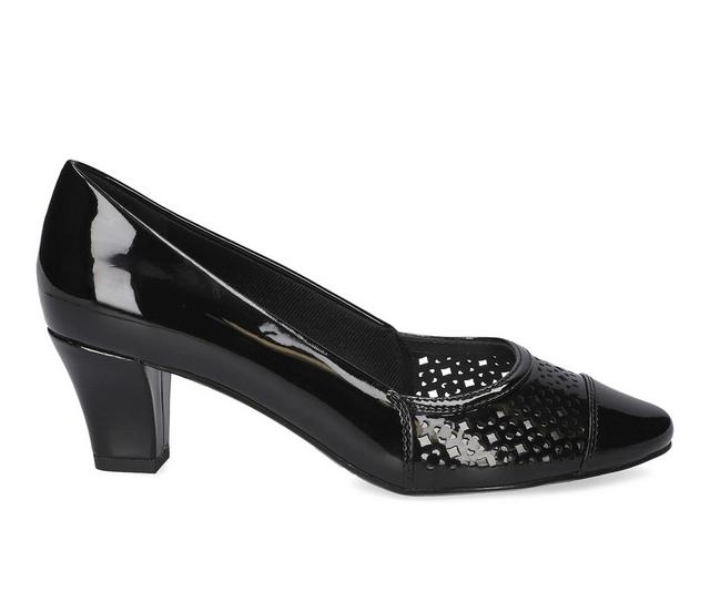 Women's Easy Street Neva Pumps in Black Patent color