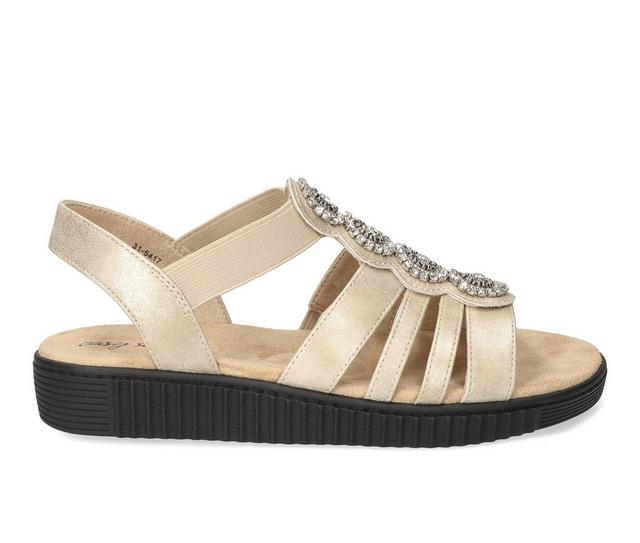 Women's Easy Street Samira Sandals in Gold color