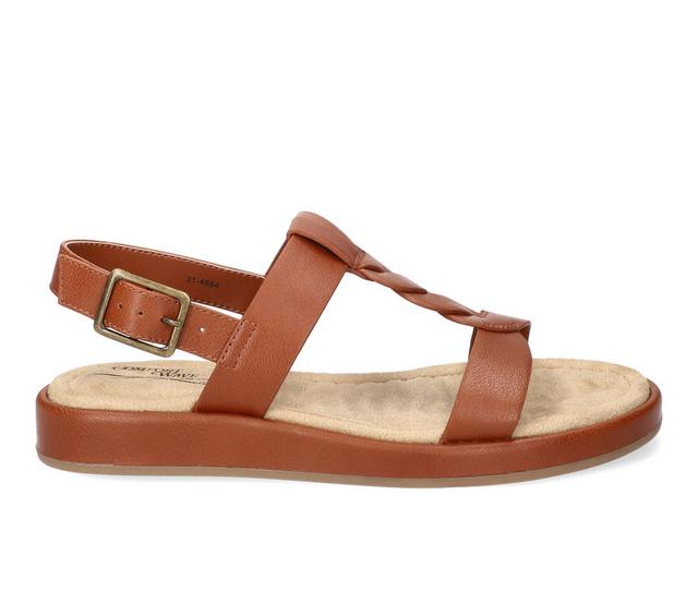 Women's Easy Street Tampa Sandals in Cognac color