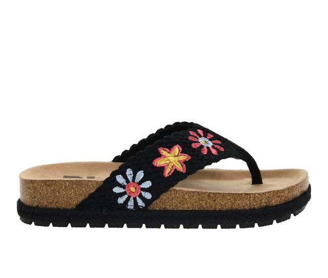 Women's Dirty Laundry Tigerlily Footbed Sandals in Black Multi color