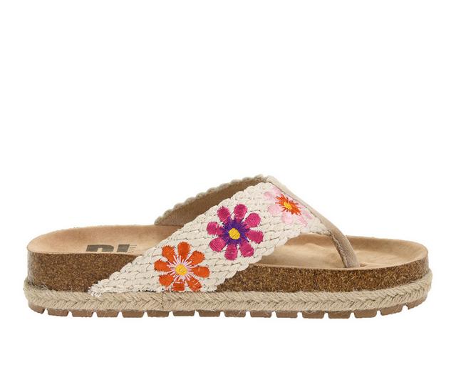 Women's Dirty Laundry Tigerlily Footbed Sandals in Natural Multi color