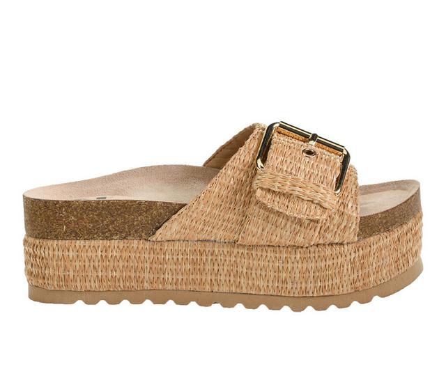 Women's Dirty Laundry Palm Footbed Sandals in Natural color