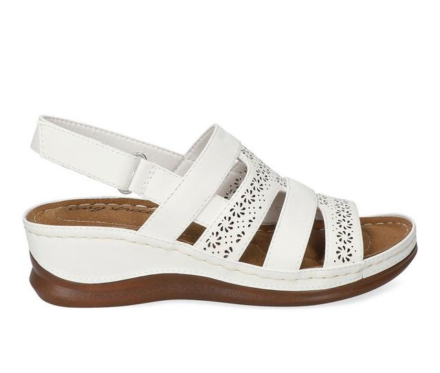 Women's Easy Street Alexi Footbed Sandals in White color