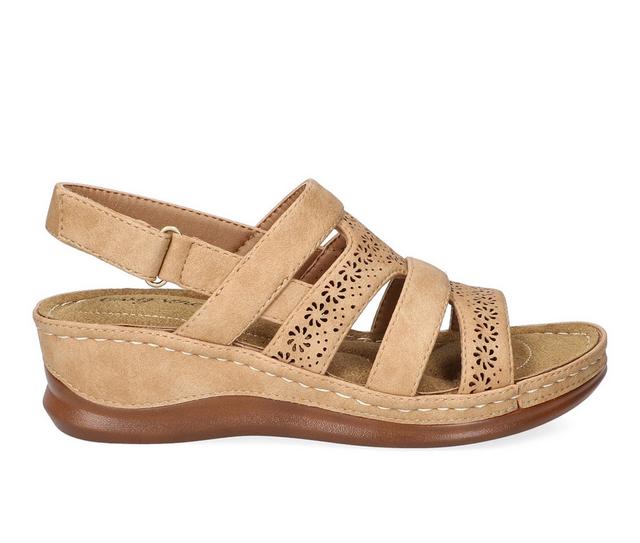 Women's Easy Street Alexi Footbed Sandals in Natural color