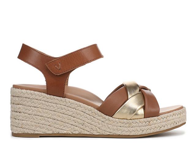 Women's Vionic Saratoga Wedge Sandals in Tan/Gold color