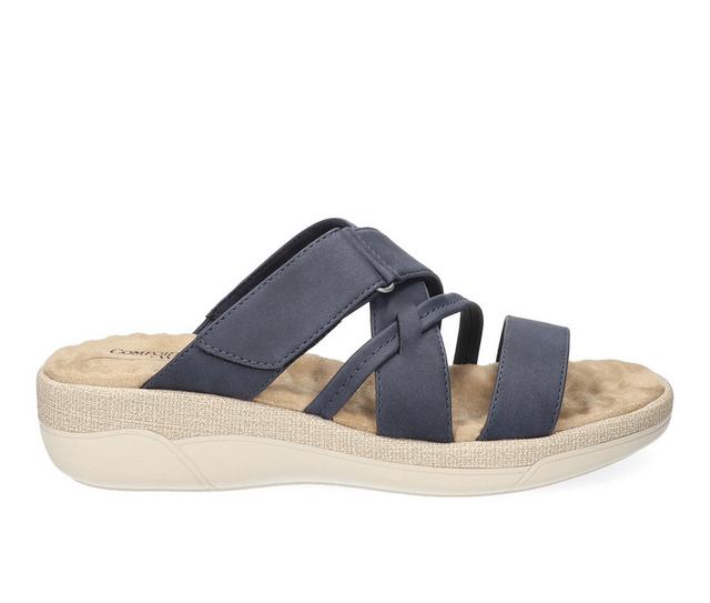 Women's Easy Street Paola Wedges in Navy color
