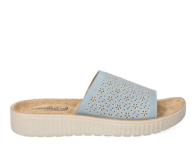 Women's Easy Street Ivey Slide Sandals in Light Blue color