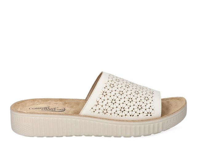 Women's Easy Street Ivey Slide Sandals in White color