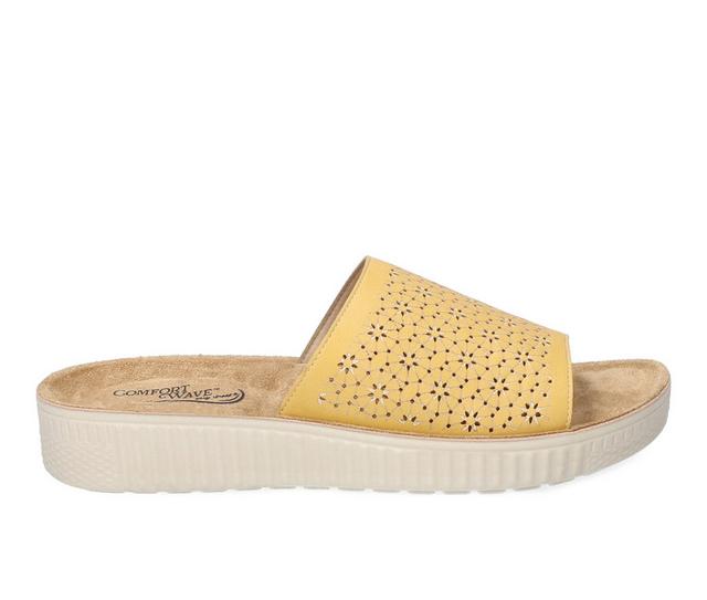 Women's Easy Street Ivey Slide Sandals in Yellow color