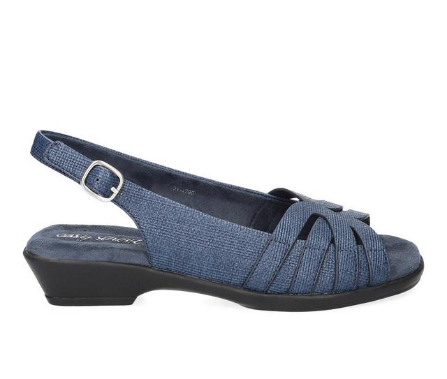 Women's Easy Street Jovita Pumps in Navy Emboss color