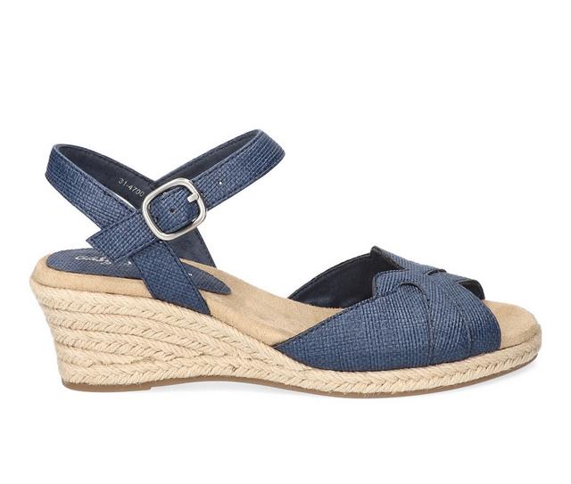 Women's Easy Street Miramar Wedges in Navy color