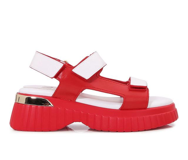 Women's Ninety Union Bayside Platform Sandals in Red color