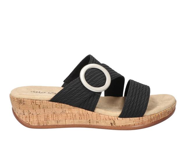 Women's Easy Street Mina Wedges in Black Wave color