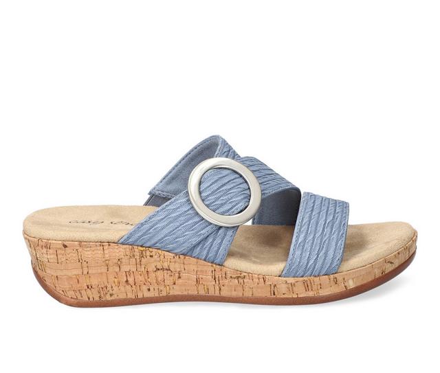 Women's Easy Street Mina Wedges in Denim Wave color