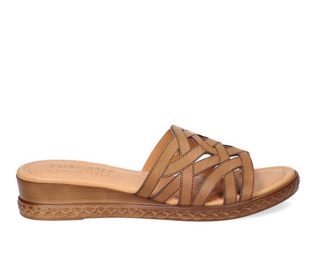 Women's Tuscany by Easy Street Edda Sandals in Cognac color