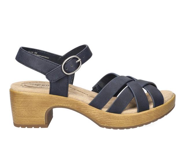 Women's Easy Works by Easy Street Miyah Dress Sandals in Navy color