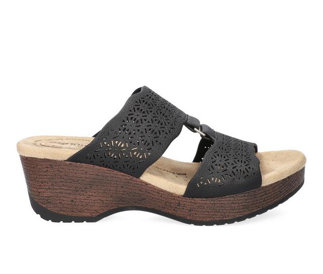Women's Easy Works by Easy Street Rin Wedge Sandals in Black color