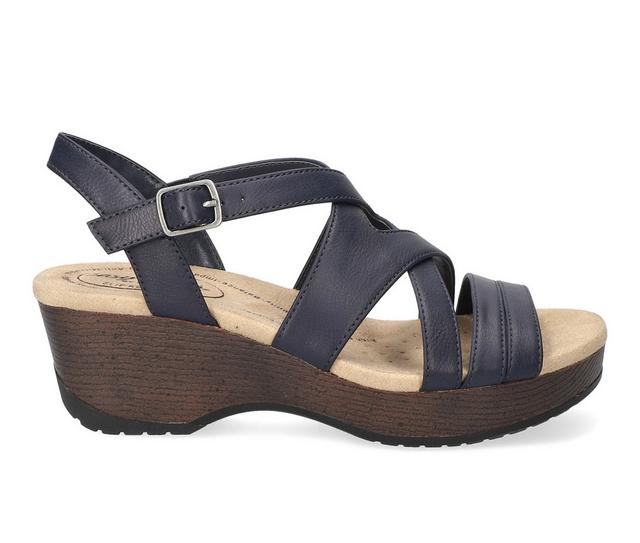 Women's Easy Works by Easy Street Rosella Slingback Sandals in Navy color