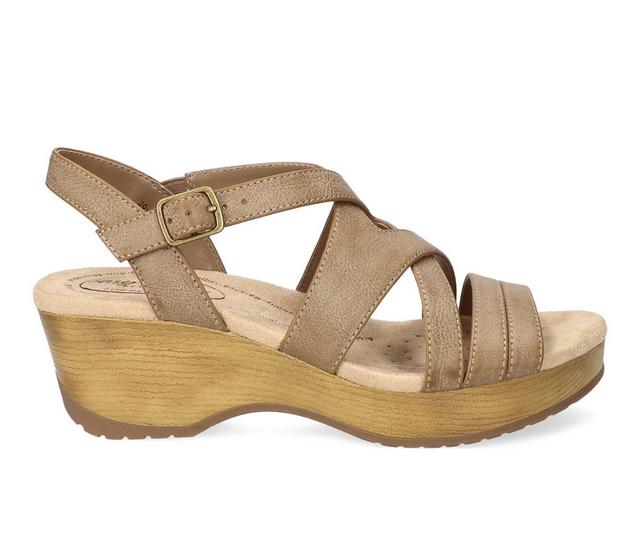 Women's Easy Works by Easy Street Rosella Slingback Sandals in Taupe color