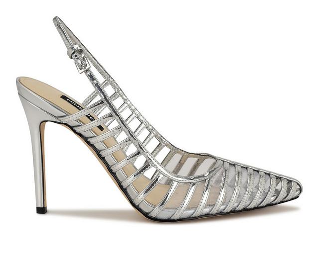 Women's Nine West Filane Pumps in Silver color