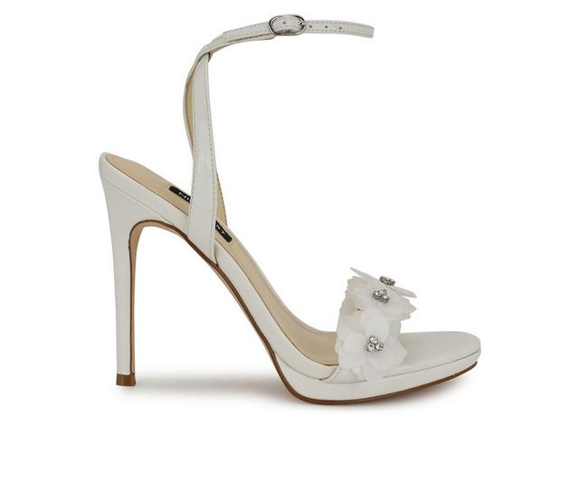 Women's Nine West Lovely Stiletto Sandals in White patent color