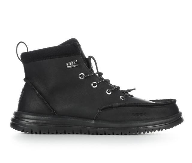 Men's HEYDUDE Bradley Classic Tumbled Boots in Black/Black color