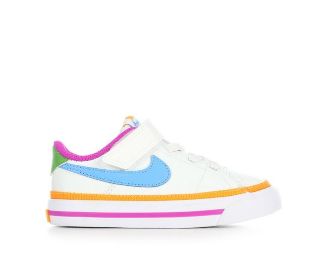 Kids' Nike Infant & Toddler Court Legacy Sneakers in Wht/Blue/Yllw color