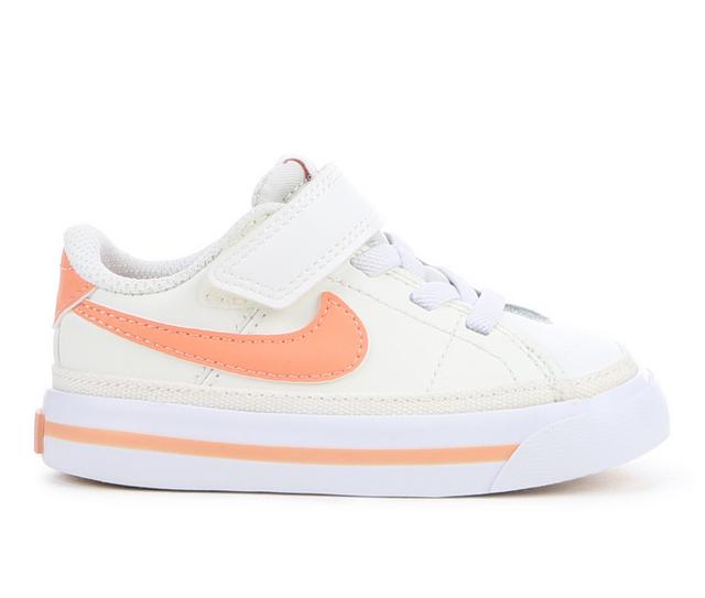Kids' Nike Infant & Toddler Court Legacy Sneakers in Sail/Wht/Guava color