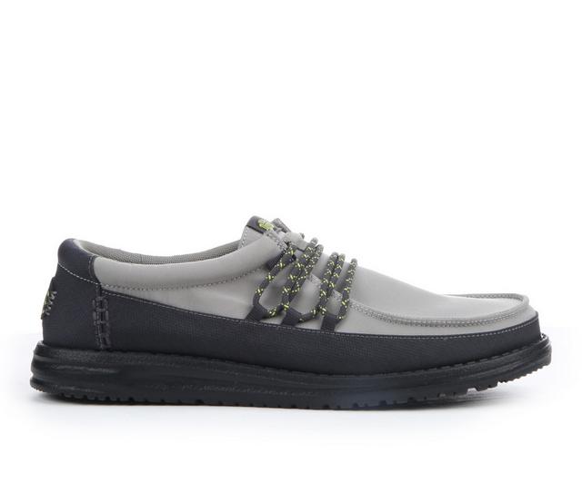 Men's HEYDUDE Wally Guard Casual Shoes in Black/Moon Mist color