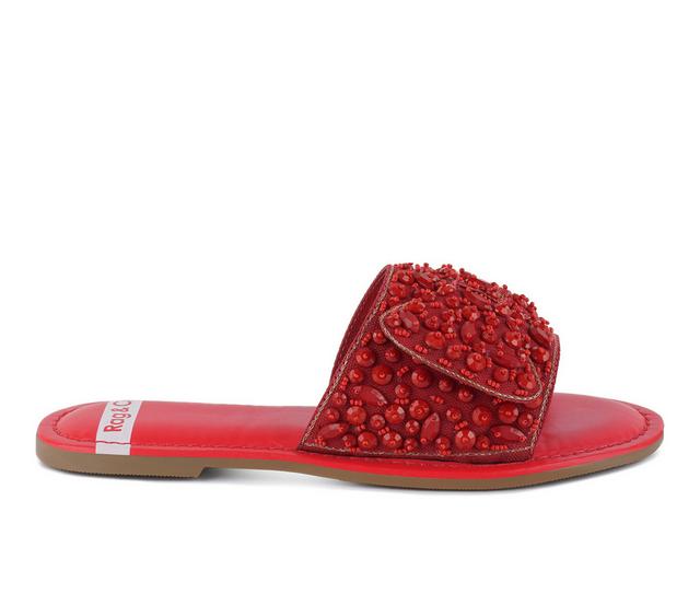 Women's Rag & Co Pipa Sandals in Red color