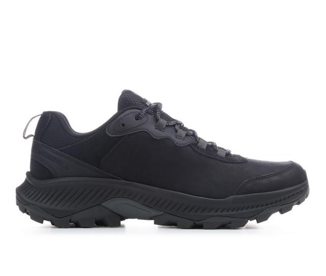 Men's Merrell Speed Strike Leather Hiking Shoes in Black color