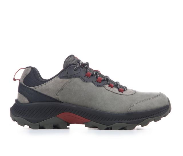 Men's Merrell Speed Strike Leather Hiking Shoes in Talus/Red Ochre color