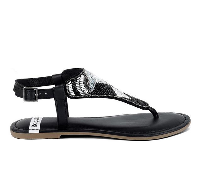 Women's Rag & Co Chitra Sandals in Black color
