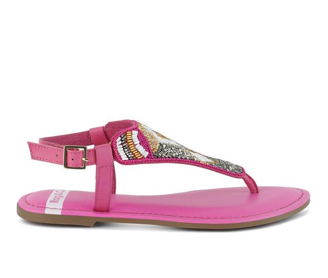 Women's Rag & Co Chitra Sandals in Fushia color