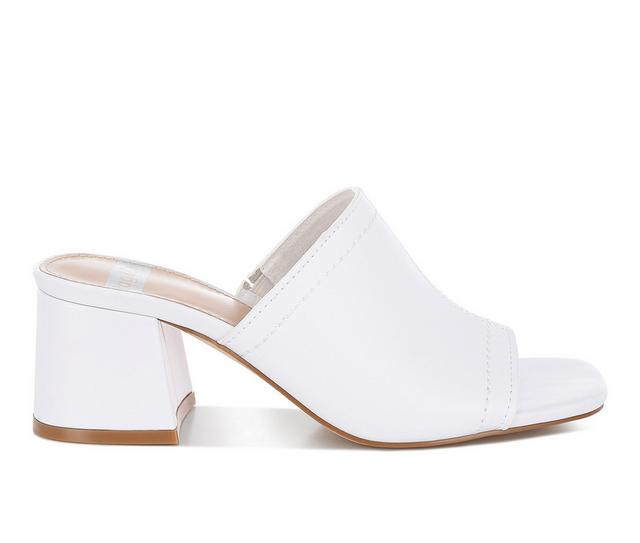 Women's Rag & Co Wuling Block-Heeled Sandals in White color