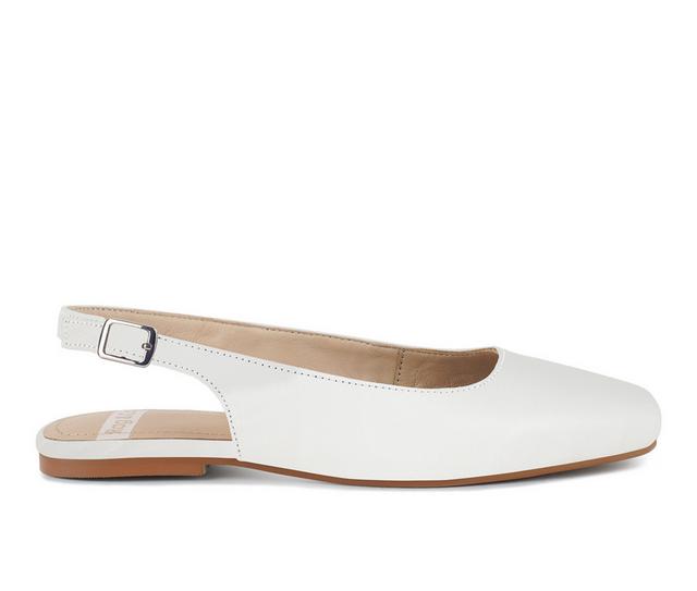 Women's Rag & Co Sozani Slingback Flats in White color