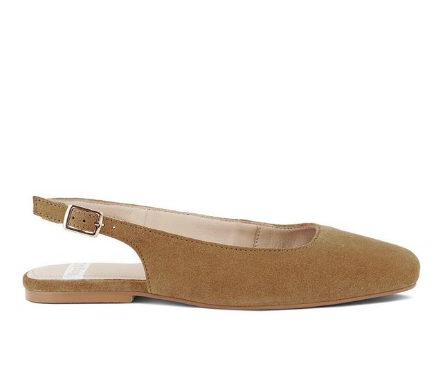 Women's Rag & Co Sozani Slingback Flats in Tan color