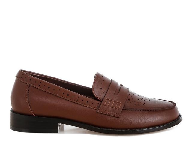 Women's Rag & Co Clotilda Penny Loafers in Brown color