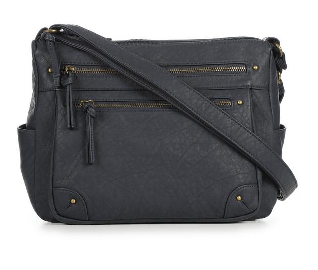 Bueno Of California Elephant Wash 2 Pocket Front Handbag in Navy color