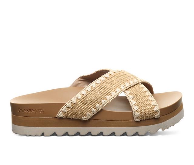 Women's Bearpaw Carina Platform Footbed Sandals in Natural color